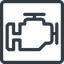 Line, normal, square, horizontal, mirror, car, engine, mechanics, mechanical, motor, diesel, power icon