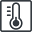 Line, normal, square, horizontal, mirror, temperature, low, thermometer, cold, thermometer-low icon