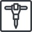 Line, up, normal, square, tool, construction, noise, jackhammer, demolition, concrete, pneumatic, mining, drill, mining-dril icon