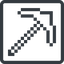 Line, up, normal, square, minecraft, pixelart, pixel, pickaxe, pick, axe, mojang, minecraft-pickaxe icon