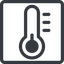Line, normal, square, temperature, low, thermometer, cold, thermometer-low icon