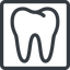Line, up, normal, solid, square, cog, medical, health, care, medic, clinical, tooth, molar, dental, dentist, stomatology, teeth icon