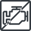 Line, normal, square, horizontal, mirror, car, engine, prohibited, mechanics, mechanical, motor, diesel, power icon