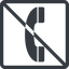 Line, up, normal, square, prohibited, phone, call, dial, number, dot, telephone, pictogram, dot-50, dot-telephone icon