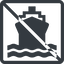 Line, normal, square, prohibited, dot, water, pictogram, dot-50, transportation, boat, yacht, yoat, water-transportation, dot-water-transportation icon