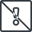 Line, normal, square, mark, warning, exclamation, prohibited, alert icon