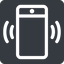 Down, normal, solid, square, iphone, phone, mobile, android, gsm, smartphone, cell, bell, ring, ringing, ringtone, smartphone-ringing icon