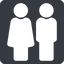 Normal, solid, square, horizontal, mirror, man, woman, male, female, couple, toilets, bathroom, lady, gentlemam, parent, parents, couple-solid icon