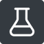 Normal, solid, square, graduated, erlenmeyer, chemical, flask, lab, laboratory, chemistry, potion, glassware, conical icon