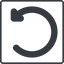 Thin, line, left, square, wait, load, update, reload, refresh, restore, change icon
