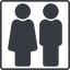 Thin, line, square, horizontal, mirror, man, woman, male, female, couple, toilets, bathroom, lady, gentlemam, parent, parents, couple-solid icon