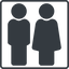 Thin, line, square, man, woman, male, female, couple, toilets, bathroom, lady, gentlemam, parent, parents, couple-solid icon