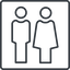 Thin, line, square, man, woman, male, female, couple, toilets, bathroom, lady, gentlemam, parent, parents, couple-thin icon