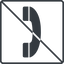 Thin, line, down, square, prohibited, phone, call, dial, number, dot, telephone, pictogram, dot-50, dot-telephone icon
