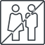 Thin, line, square, horizontal, mirror, man, woman, prohibited, male, female, couple, toilets, bathroom, lady, gentlemam, parent, parents, couple-thin icon