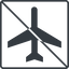 Thin, line, up, square, prohibited, dot, plane, airplane, pictogram, dot-50, transportation, air, air-transportation, dot-air-transportation icon