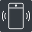 Thin, down, solid, square, iphone, phone, mobile, android, gsm, smartphone, cell, bell, ring, ringing, ringtone, smartphone-ringing-thin icon
