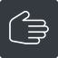 Thin, left, solid, square, horizontal, mirror, hand, stop, fingers, hand-thin icon