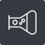Thin, left, solid, square, bubble, bubbles, graduated, erlenmeyer, chemical, flask, lab, laboratory, chemistry, potion, glassware, conical, bubbling, boiling, bulbous, erlenmeyer-bubbling-thin icon