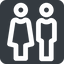 Wide, solid, square, horizontal, mirror, man, woman, male, female, couple, toilets, bathroom, lady, gentlemam, parent, parents, couple-wide icon