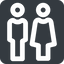 Wide, solid, square, man, woman, male, female, couple, toilets, bathroom, lady, gentlemam, parent, parents, couple-wide icon