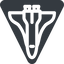 Triangle, down, normal, solid, space, nasa, shuttle, spacecraft, orbiter, satellite, space-shuttle, astronaut, discovery, atlantis, columbia, challenger, rocket icon