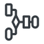 Thin, line, right, normal, computer, programming, algorithm, flowchart, process icon