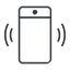 Thin, line, down, solid, iphone, phone, mobile, android, gsm, smartphone, cell, bell, ring, ringing, ringtone, smartphone-ringing-thin icon