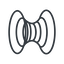Thin, line, left, wormhole, black-hole, hole, spacetime, interstellar, astrophysics, hyperspace, einstein, rosen, singularity, relativity, wormhole-thin icon