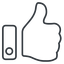 Line, up, horizontal, mirror, rate, rating, thumb, like, dislike, thumbs, thump-up, thumb-down, approved, best, thumb-thin, hand icon