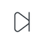 Thin, line, up, video, play, forward, backward, mp3, player, pause, step, forward-step-thin icon