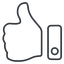 Line, up, rate, rating, thumb, like, dislike, thumbs, thump-up, thumb-down, thumb-thin, hand icon