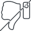 Thin, line, down, horizontal, mirror, rate, rating, thumb, like, dislike, thumbs, thumb-down, prohibited, thumb-thin, hand icon