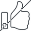 Thin, line, up, horizontal, mirror, rate, rating, thumb, like, dislike, thumbs, thumb-down, prohibited, thumb-thin, hand icon