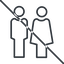 Thin, line, man, woman, prohibited, male, female, couple, toilets, bathroom, lady, gentlemam, parent, parents, couple-thin icon
