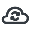 Line, wide, horizontal, mirror, upload, update, data, cloud, sync, synchronize, cloud-sync, cloud-sync-wide icon
