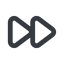 Line, up, wide, video, play, forward, backward, mp3, player, pause, forward-wide icon