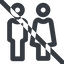 Line, wide, man, woman, prohibited, male, female, couple, toilets, bathroom, lady, gentlemam, parent, parents, couple-wide icon